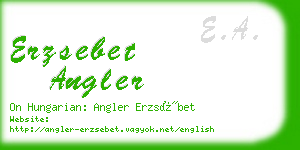 erzsebet angler business card